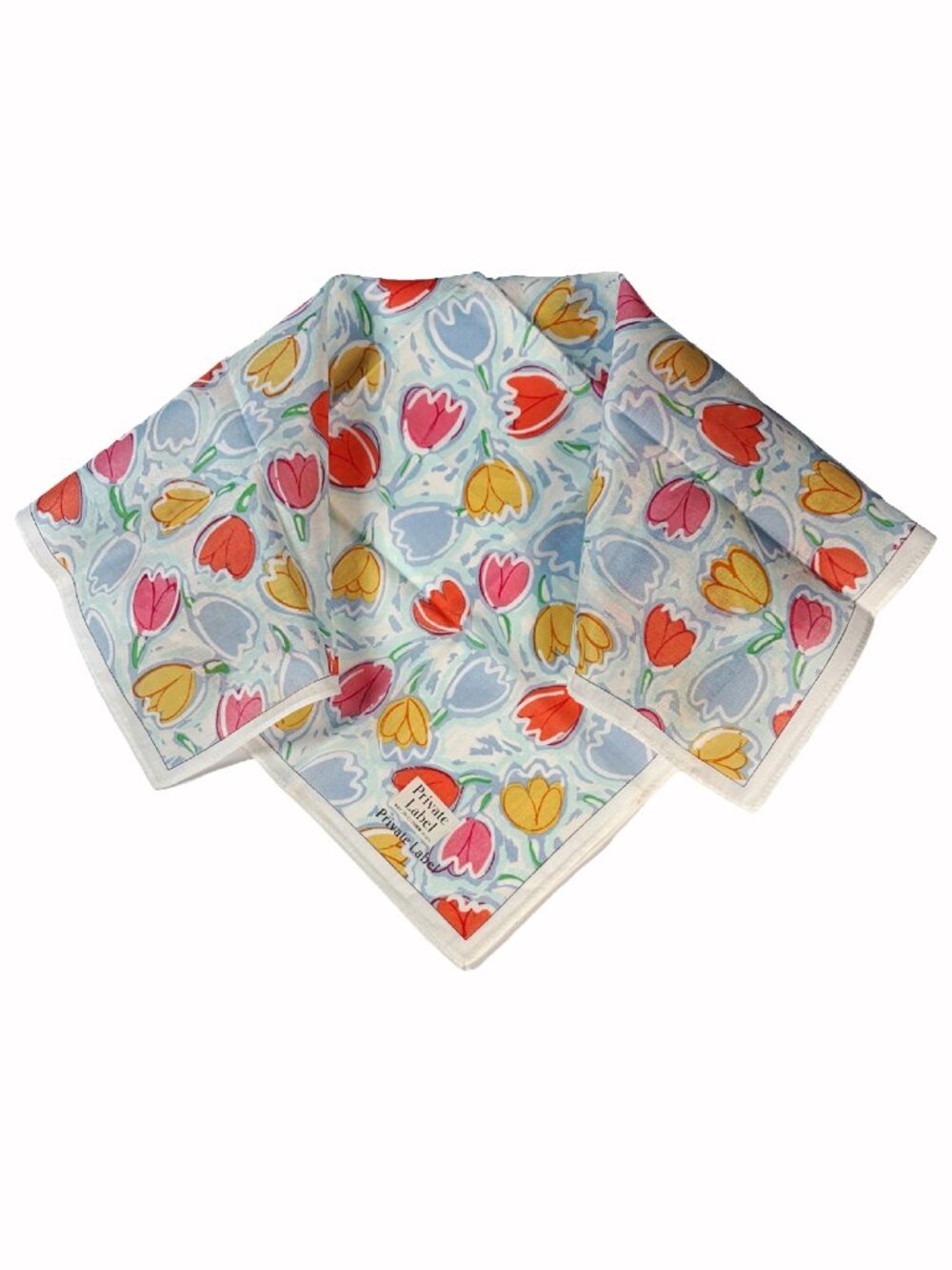 NWT Private Label Cotton Tulip Floral Scarf 17.5"
